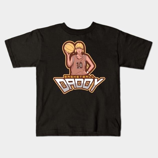 Basketball Daddy Kids T-Shirt by Eva Wolf